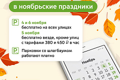 В честь Дня народного единства парковка на всех улицах будет бесплатной 
